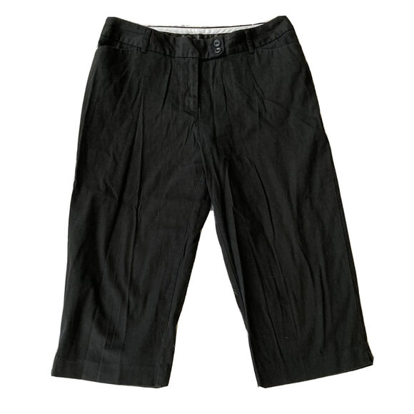 George Dress Pants Sz 10 London Fit Flat Front Womens Black Polyester Blend - Picture 1 of 10